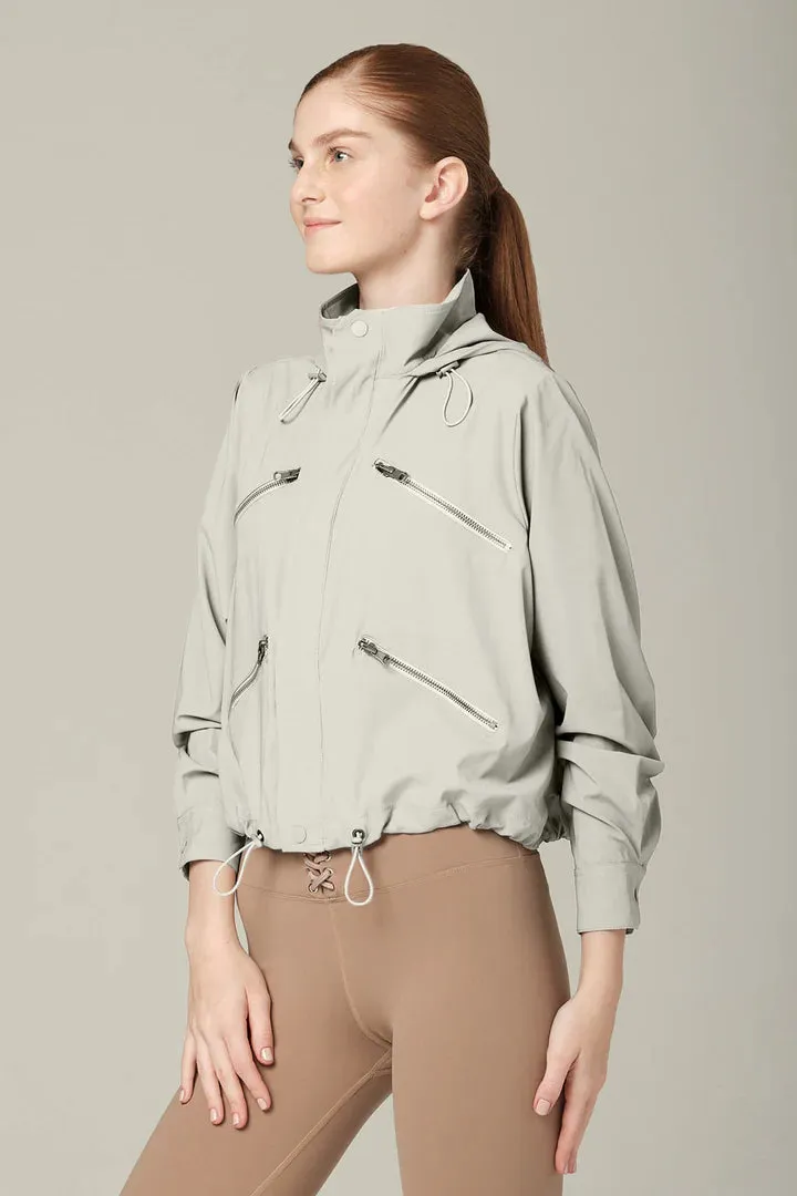 925 Fit Women's Zip Locked Waterproof Lightweight Jacket - Ash Grey