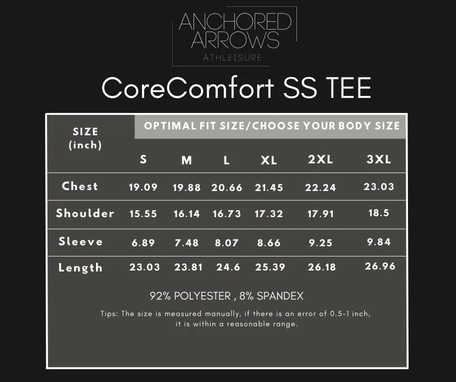 Anchored Arrows Core Comfort Short Sleeve Tee in black