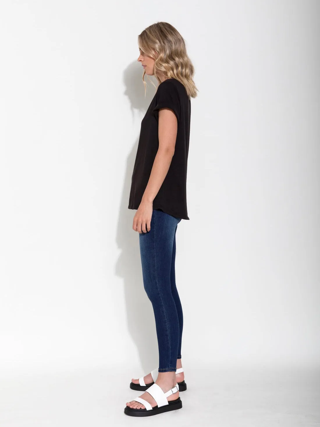 Andi V Neckline Tee - Black