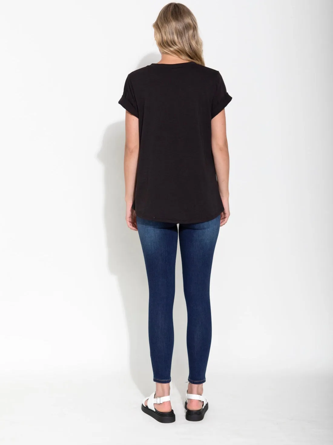 Andi V Neckline Tee - Black