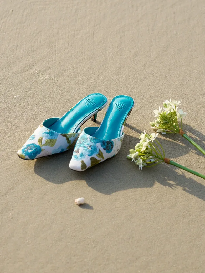 【B-FEI original design flower kitten with mules French half-drag - Miia