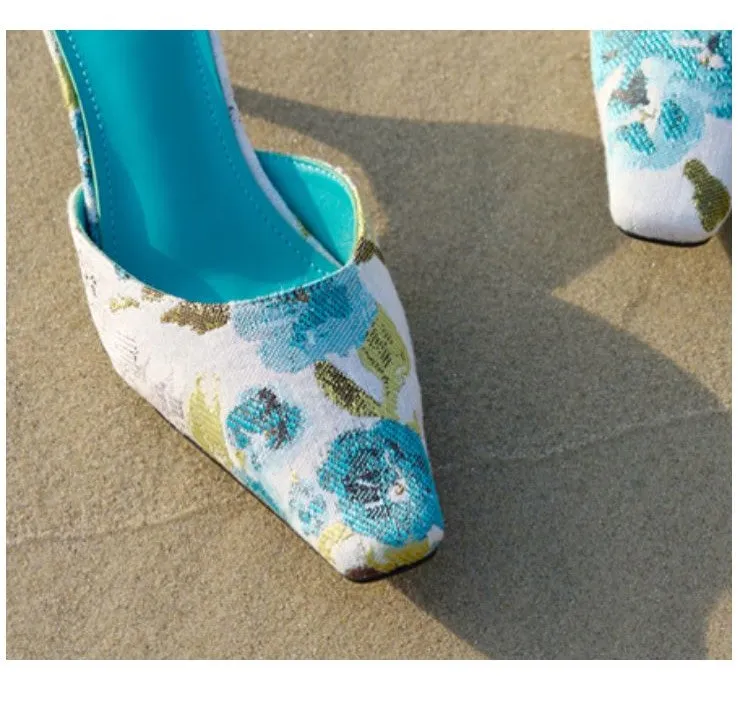 【B-FEI original design flower kitten with mules French half-drag - Miia