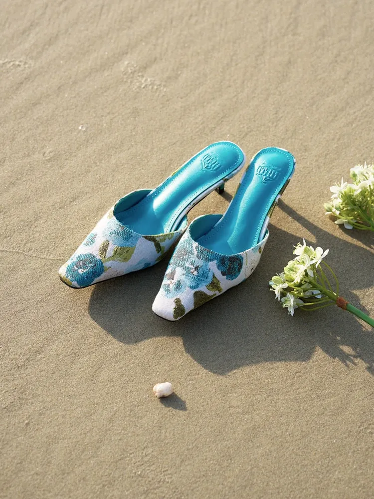 【B-FEI original design flower kitten with mules French half-drag - Miia