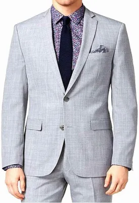 Bar III Mens Heathered Two Button Blazer Jacket Grey 38,Lightgrey