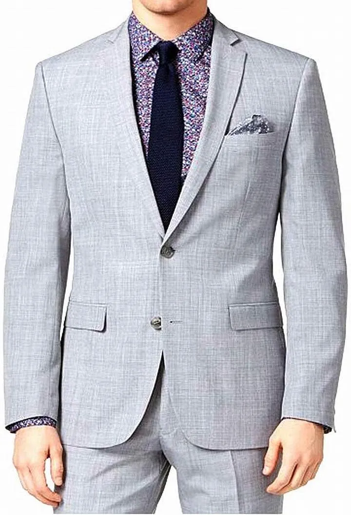 Bar III Mens Heathered Two Button Blazer Jacket Grey 38,Lightgrey