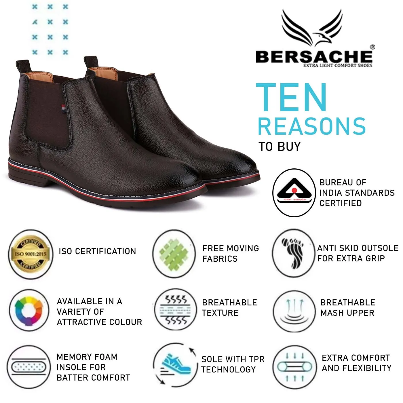 Bersache Lightweight Casual Loafer Walking Shoes For Men (9084-Dark Brown)