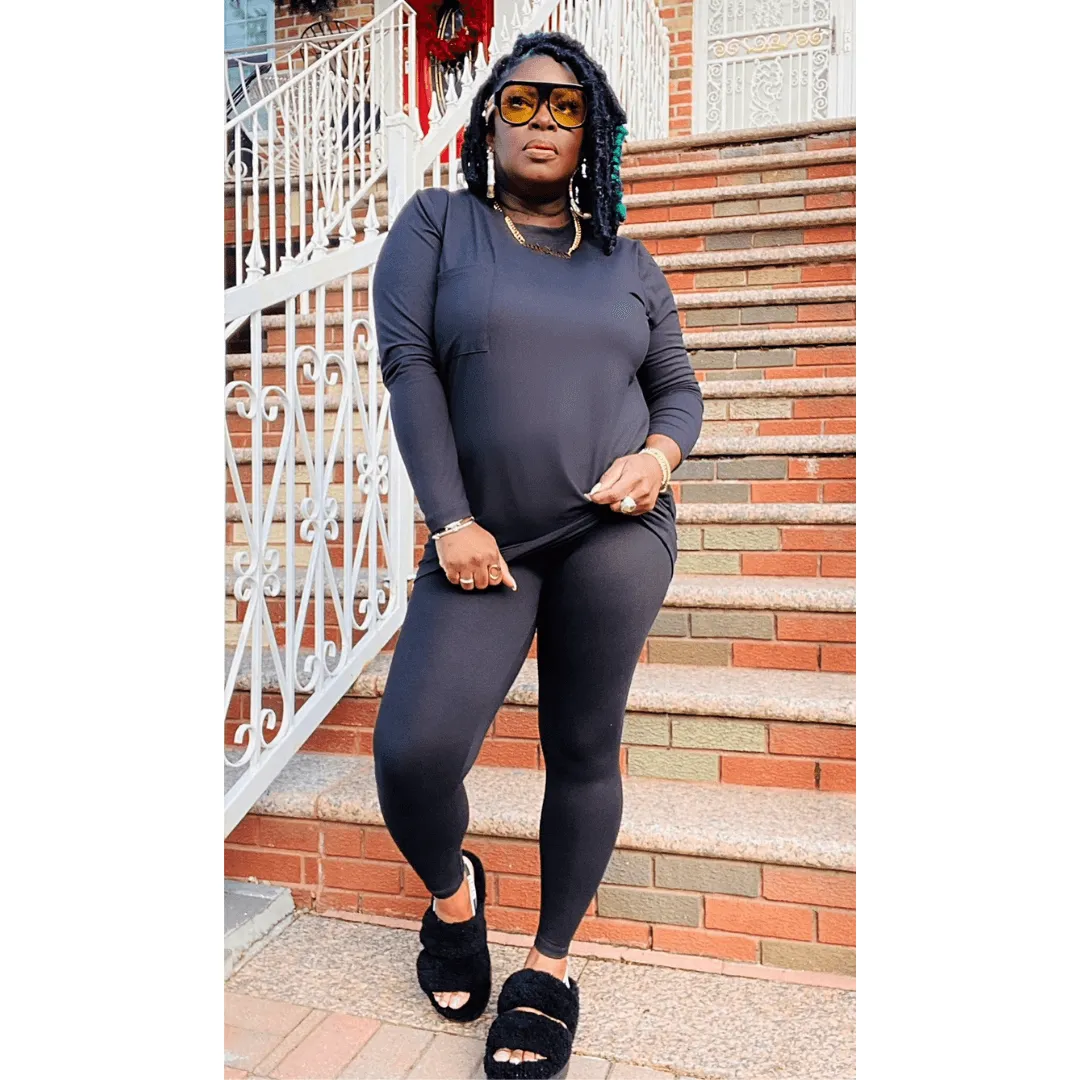 Butter Soft Pocket T Legging Set (4 Colors)- Curvy Available