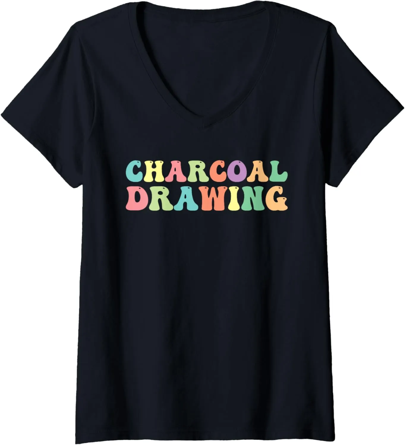 Charcoal Drawing Sketch Artist V-Neck T-Shirt