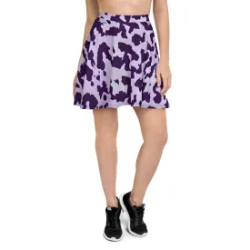 Chic Purple Animal Print Skater Skirt |  Comfort Colors Graphic Tee - Oversized Design for Her