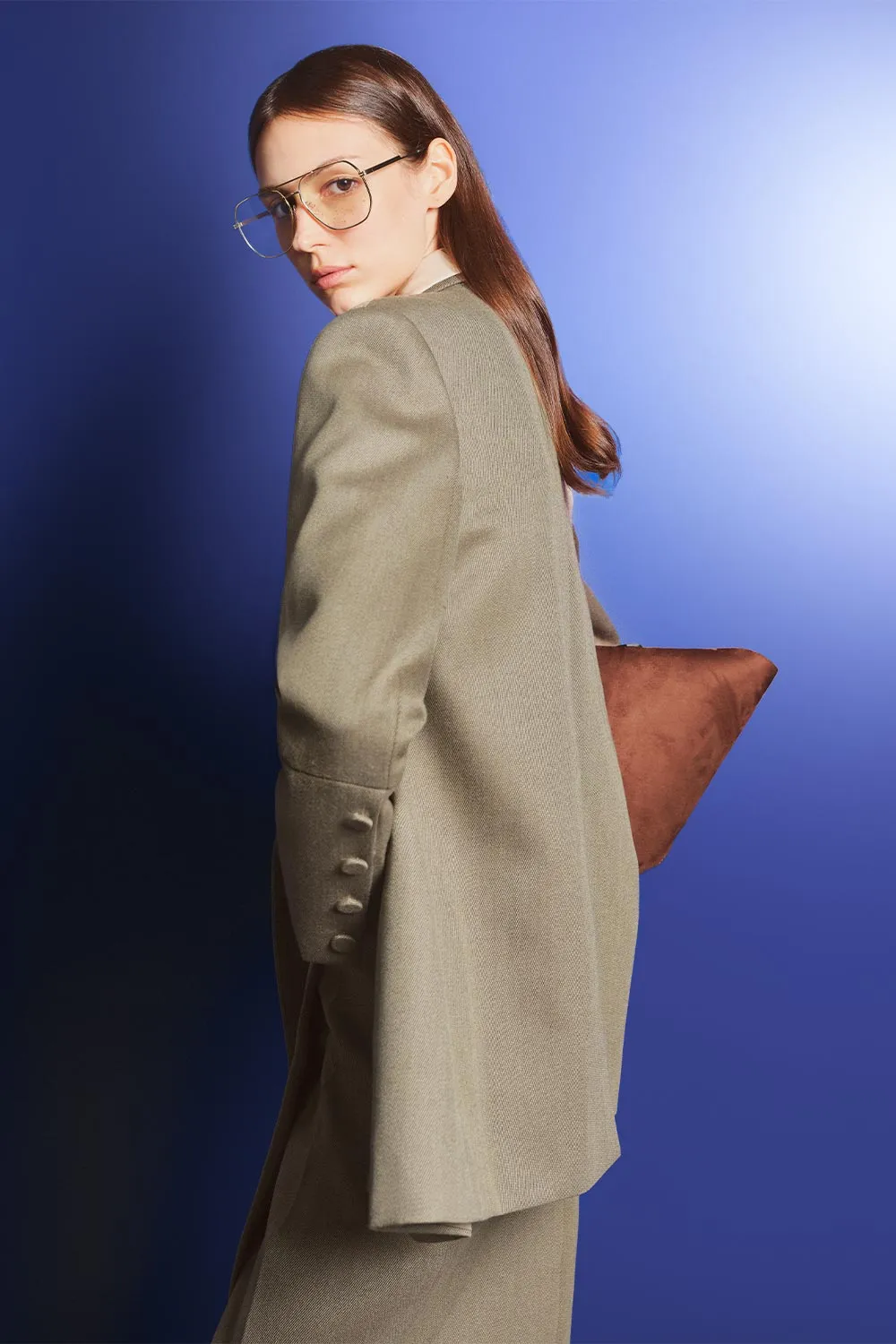 Colby Straight Double Breasted Tweed Blazer