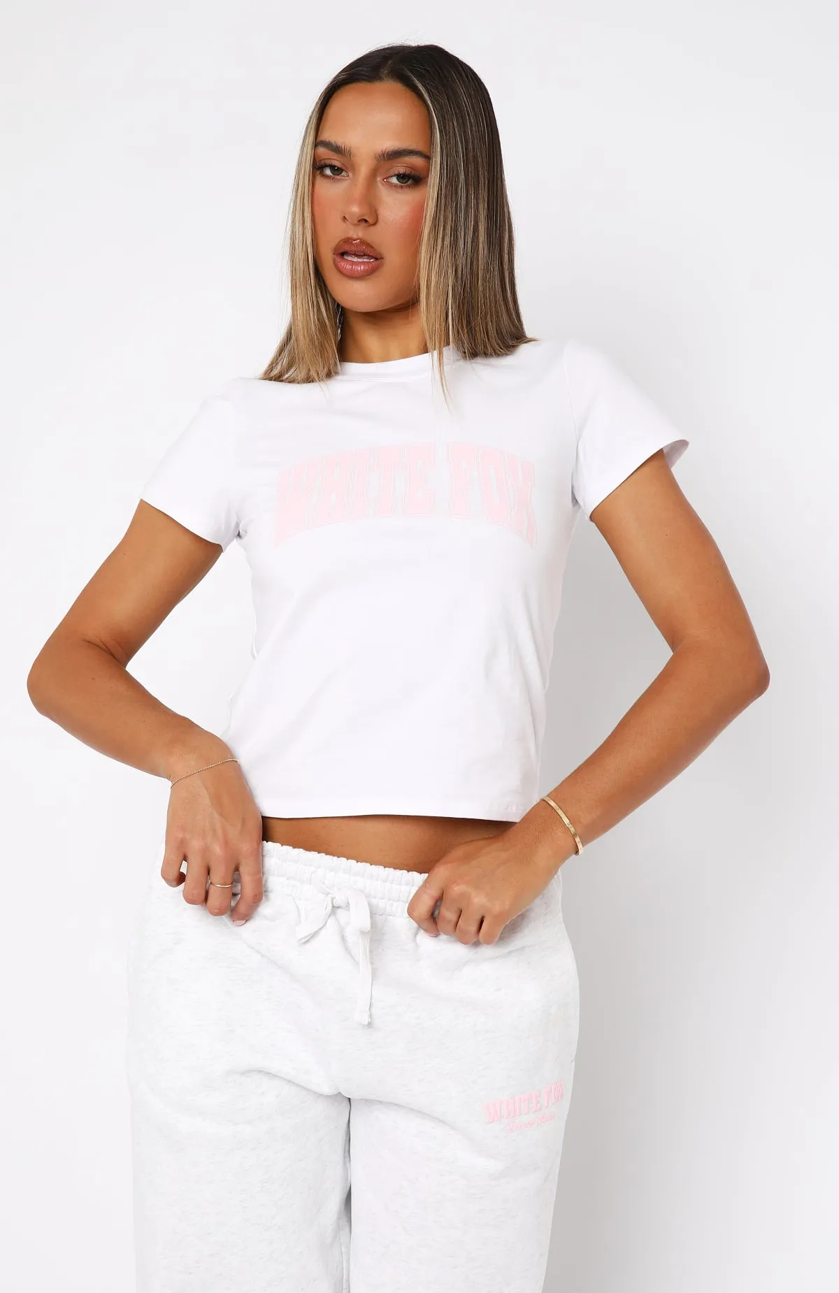 Decade Classics Varsity Relaxed Baby Tee White
