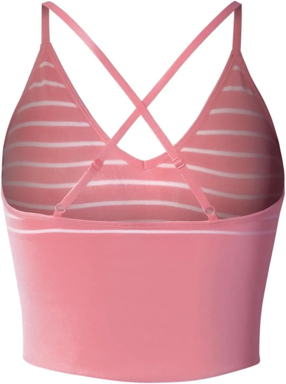 Design by Olivia Women's Casual Seamless Padded Workout Sports Bra Cami Cropped Yoga Tank Top with Adjustable Straps