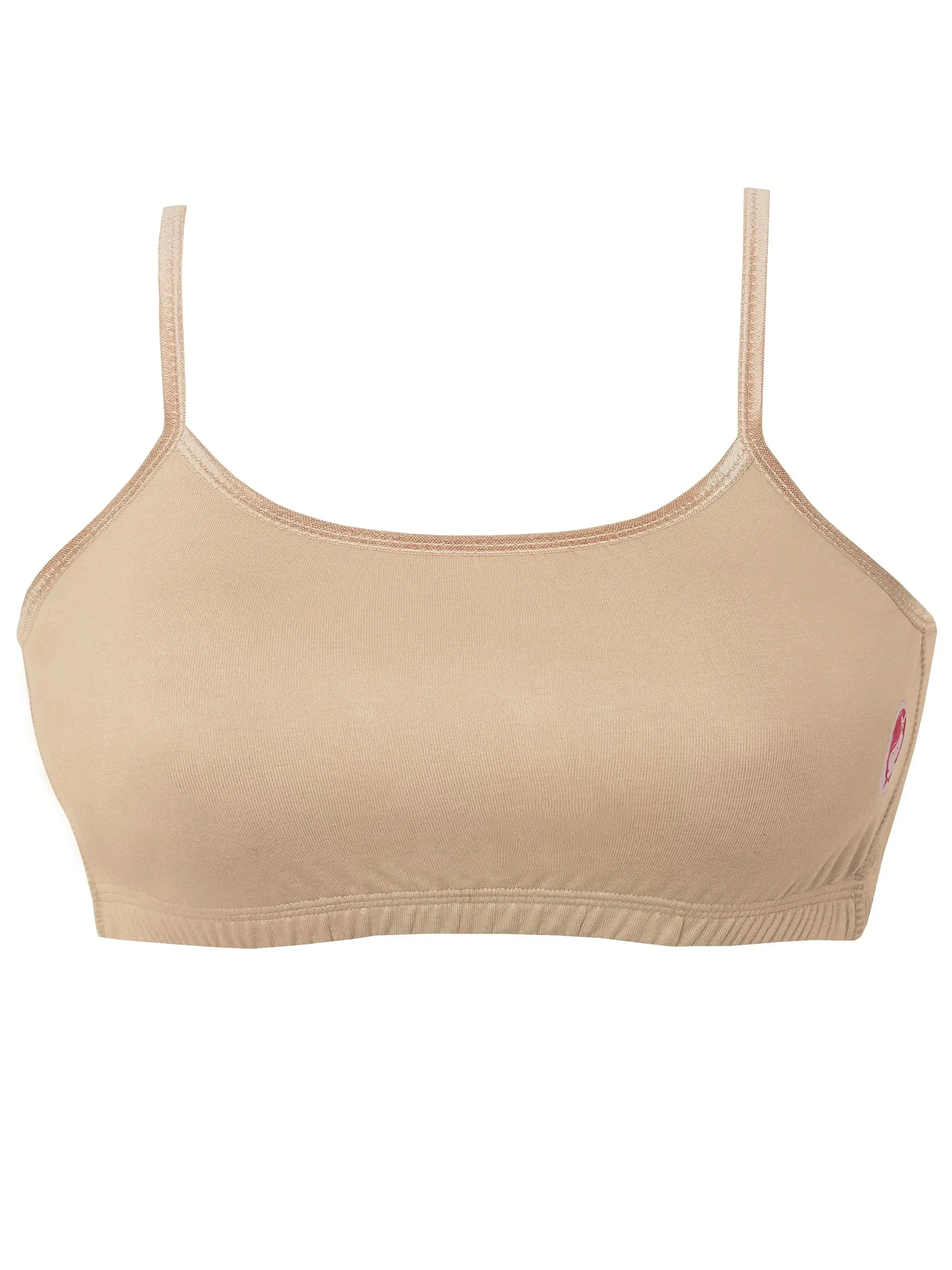 Double-layer Thin Strap Cotton Athletic Bras | Non Padded Beginner Bra For Girls | Solid Bra Pack of 2