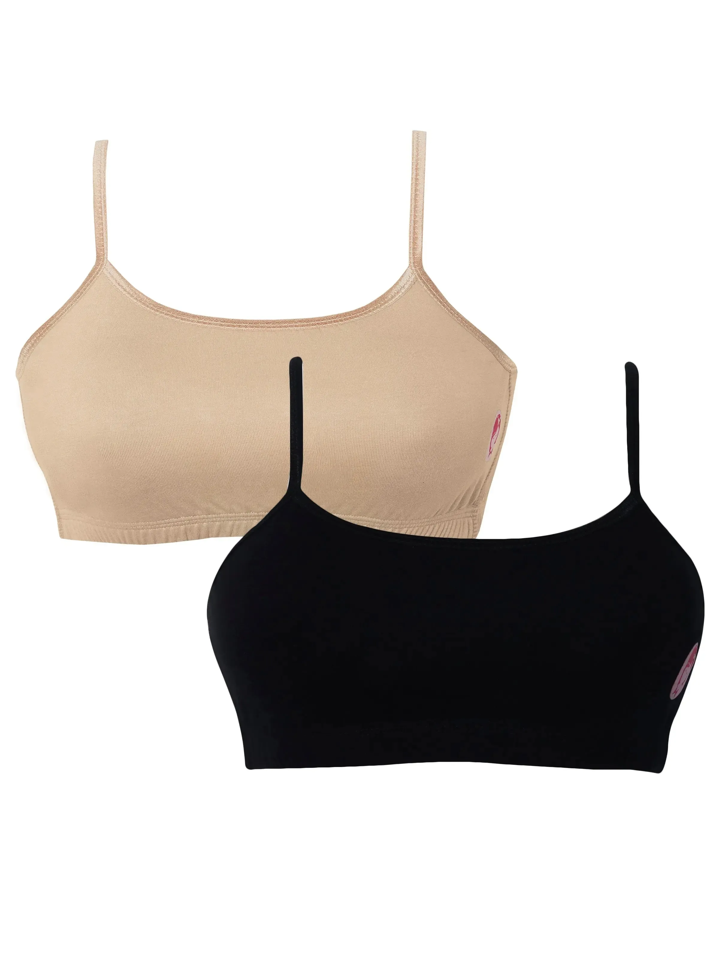 Double-Layer Thin Strap Cotton Sports Bra | Non-Padded Beginner Bra | Solid Bra