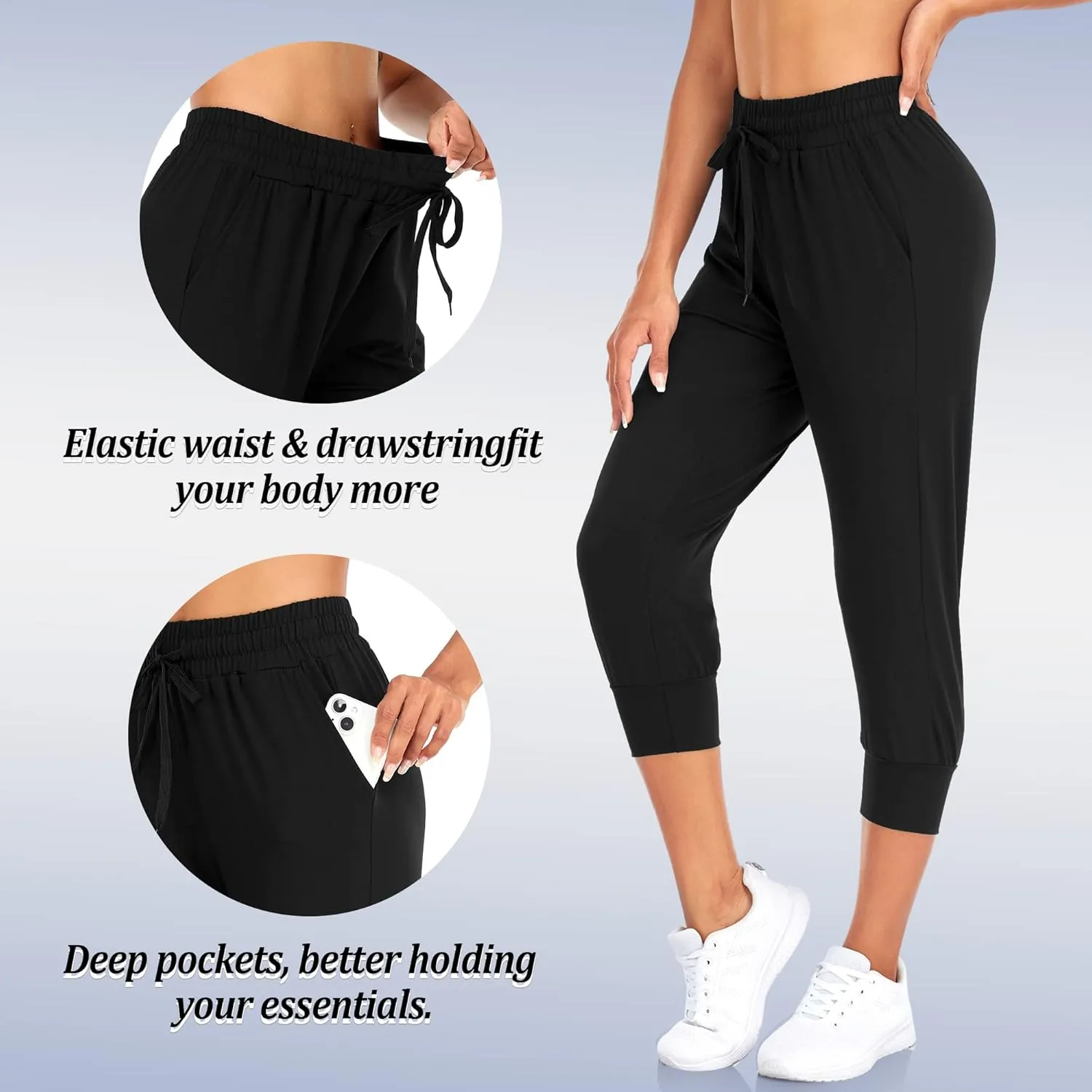 FULLSOFT 3 Pack Sweatpants for Women-Womens Joggers with Pockets Athletic Leggings for Workout Yoga Running