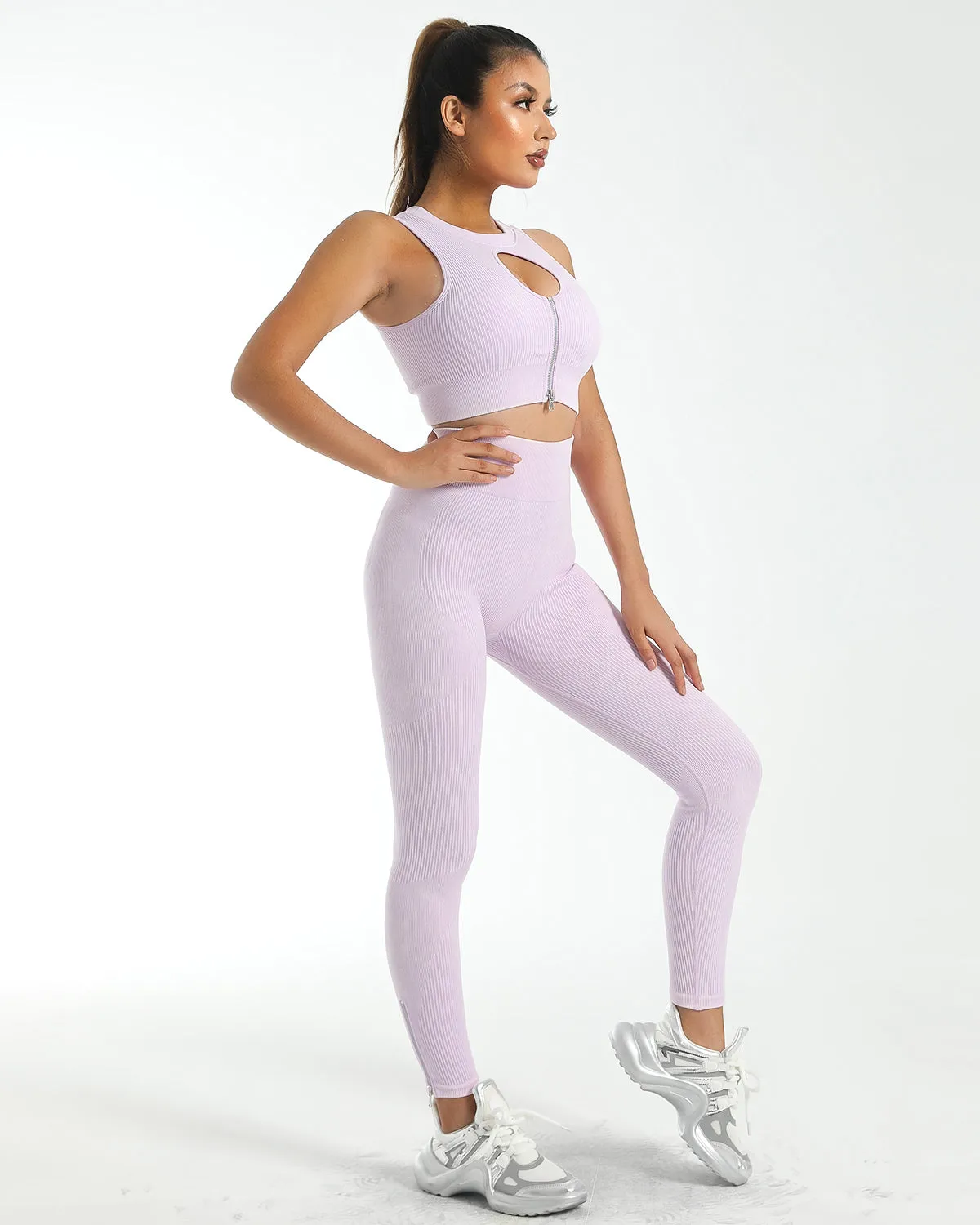 Isabella Seamless Scrunch Leggings - Light Purple
