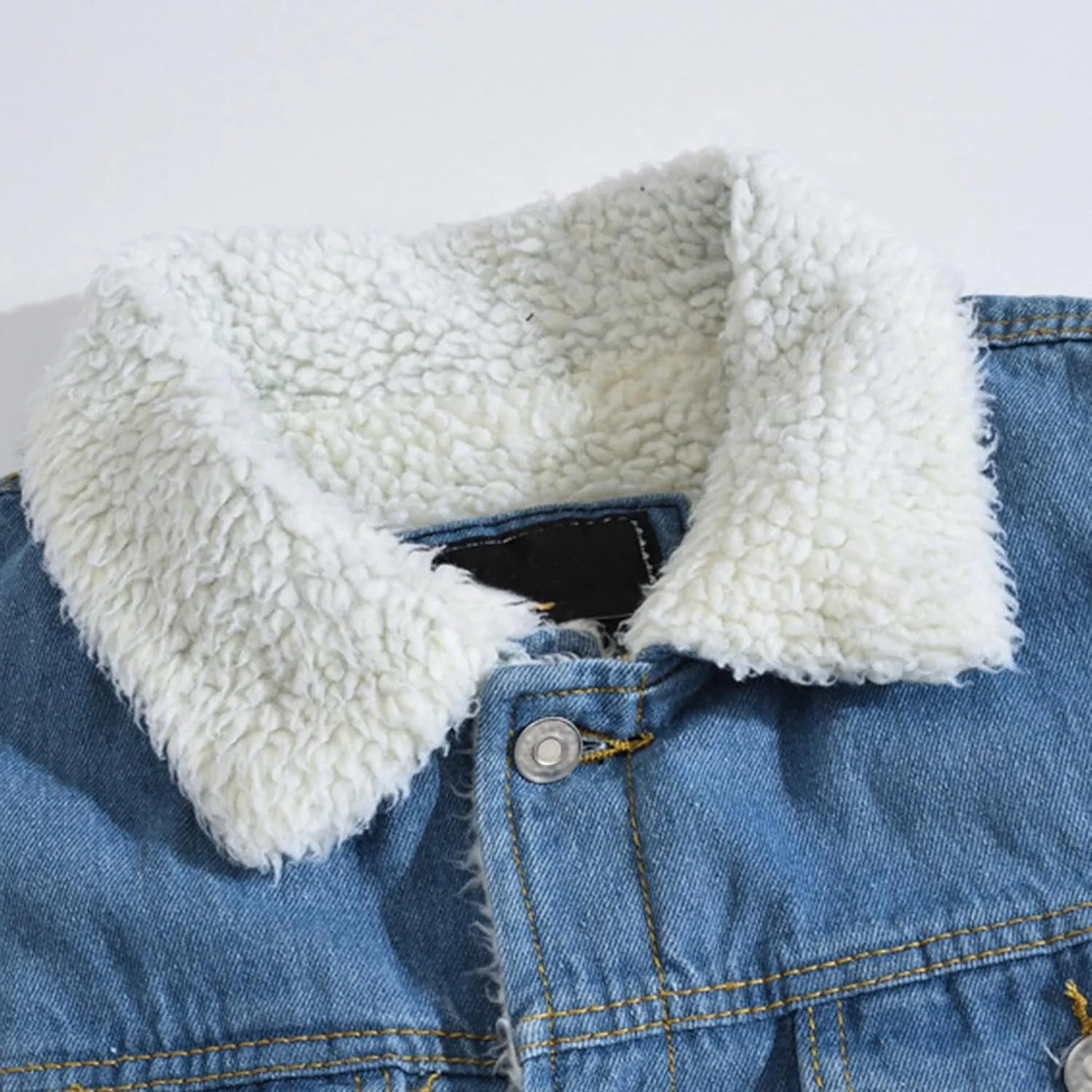 JEKE-DG Men's Plus Size Slim Fit Jean Jacket Lined Casual Winter Denim Jackets Button Down Warm Trucker Jean Coat
