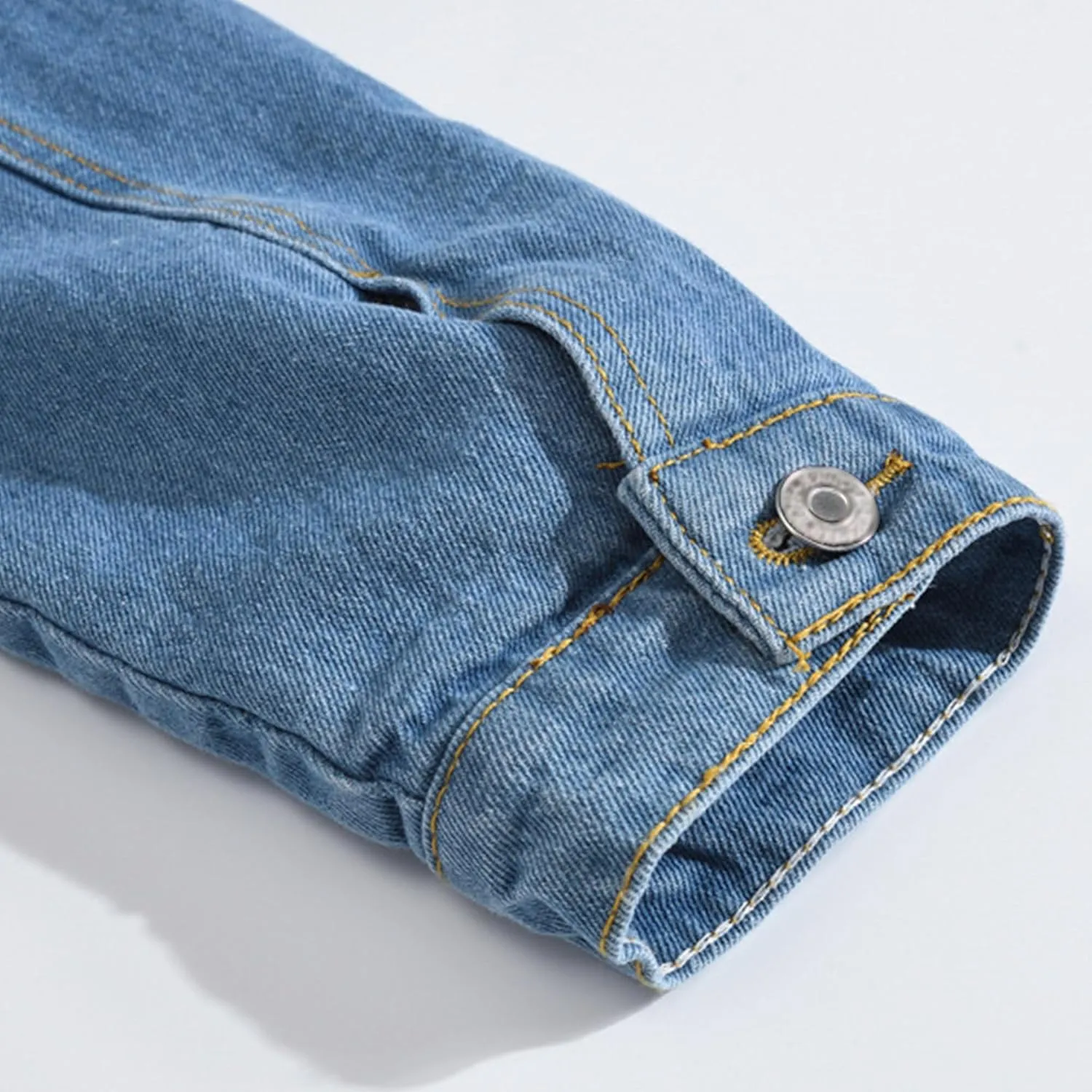 JEKE-DG Men's Plus Size Slim Fit Jean Jacket Lined Casual Winter Denim Jackets Button Down Warm Trucker Jean Coat