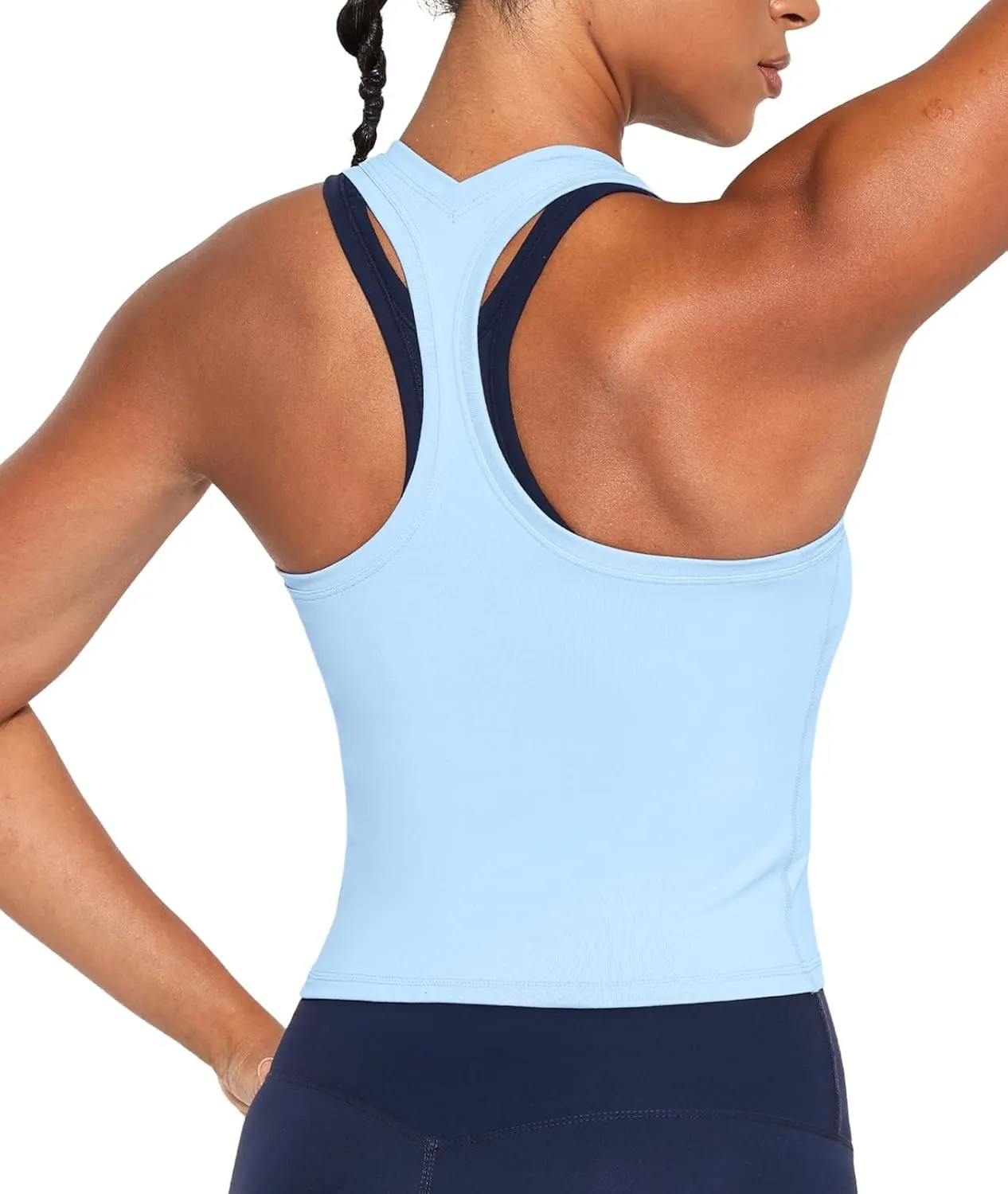 Lavento Women's Racerback Workout Tank Top Sports Yoga Tops Active Sleeveless Shirts