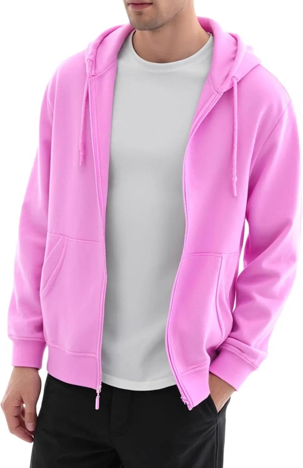 Men's Full Zip Hoodie Fleece Long Sleeve Hooded Sweatshirt Pullover Men Lightweight Athletic Hoodies