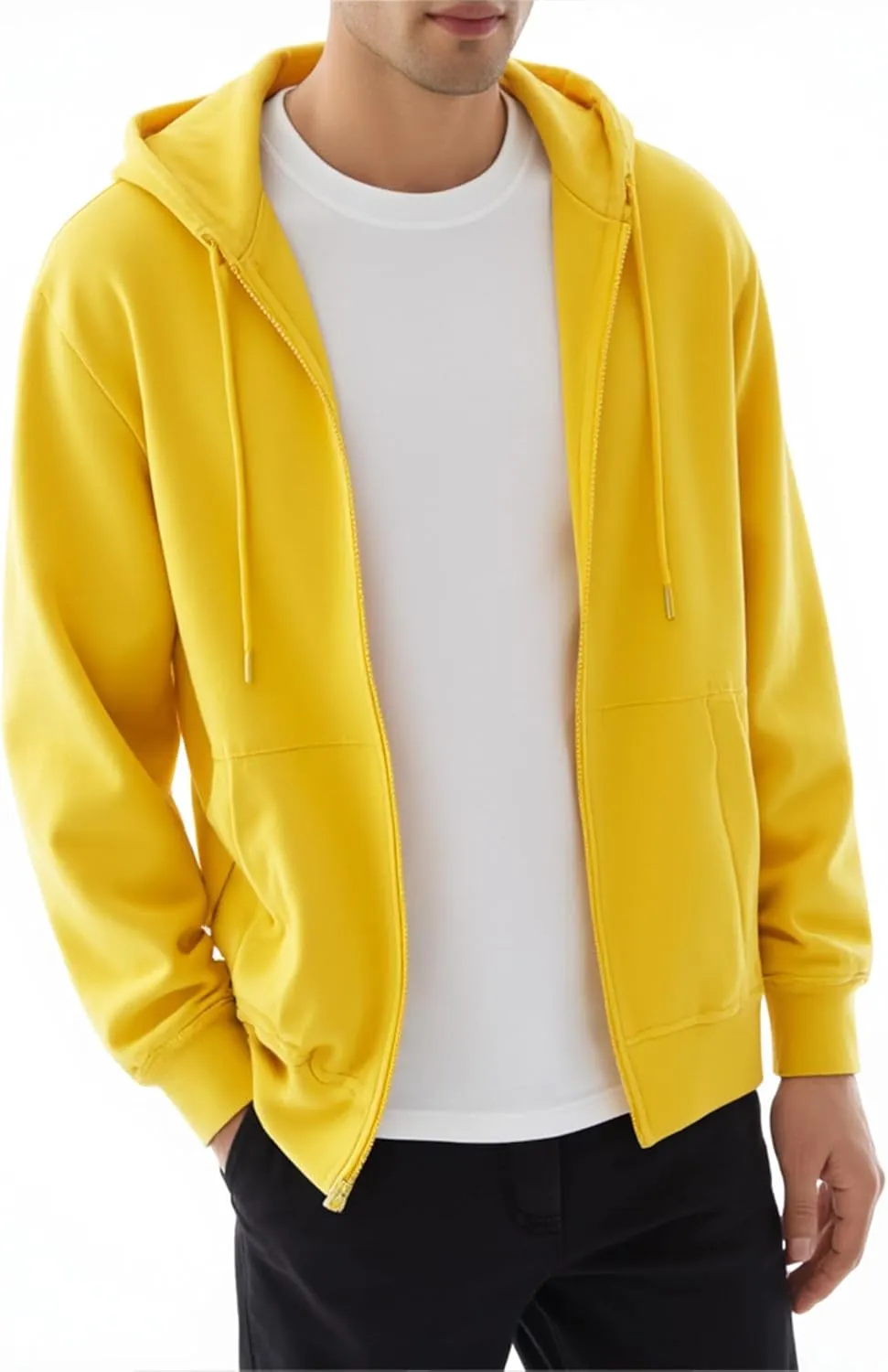 Men's Full Zip Hoodie Fleece Long Sleeve Hooded Sweatshirt Pullover Men Lightweight Athletic Hoodies