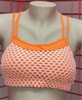 Neon Net Laced Sports Bra