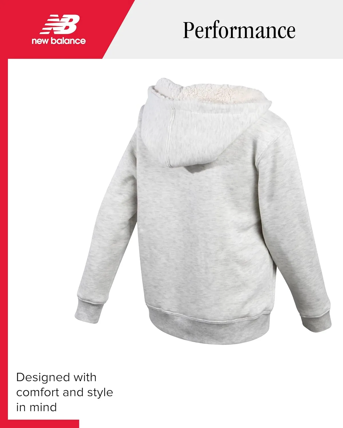 New Balance Boys' Sweatshirt - Soft Fleece Full Zip Up Sherpa-Lined Hoodies for Boys - Cozy Boys Hooded Sweatshirts (8-20)