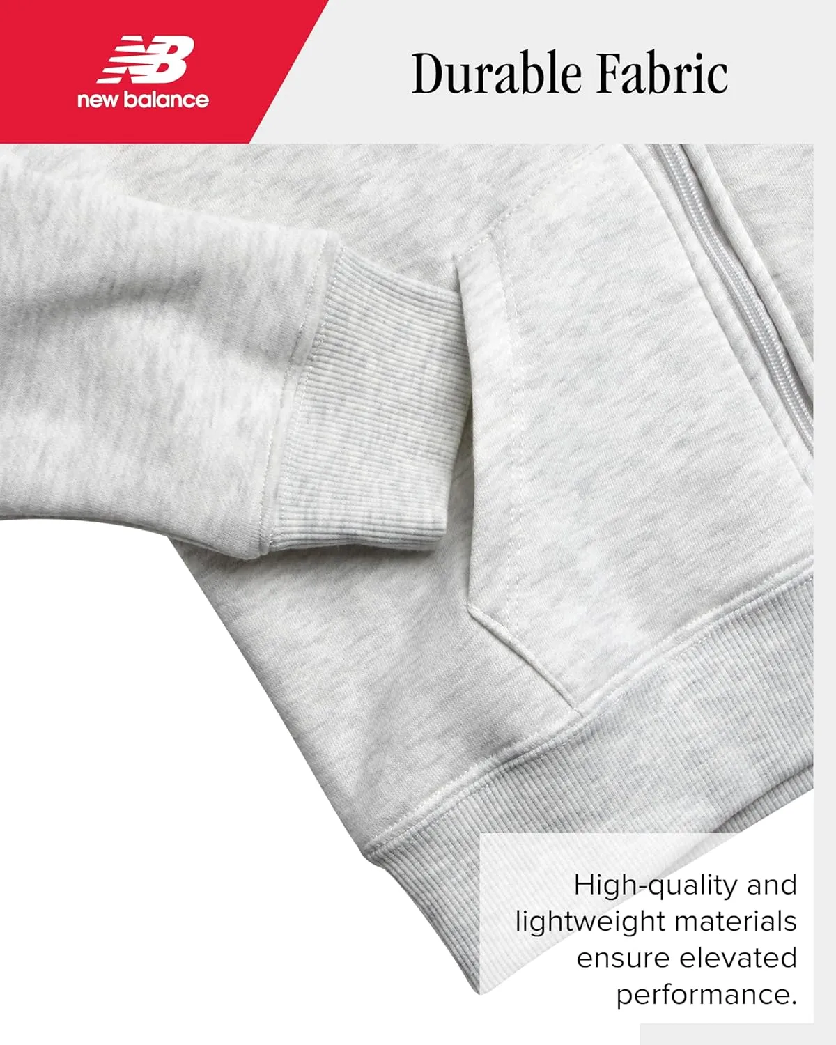 New Balance Boys' Sweatshirt - Soft Fleece Full Zip Up Sherpa-Lined Hoodies for Boys - Cozy Boys Hooded Sweatshirts (8-20)