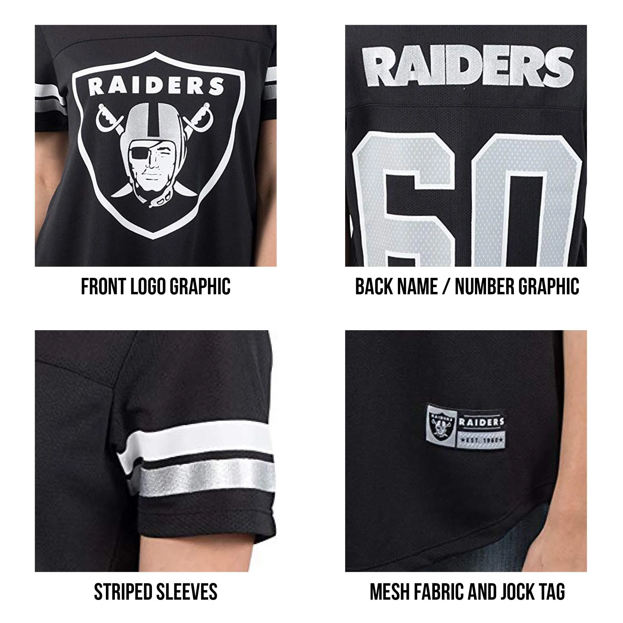 NFL Official Women's Super Soft Mesh Jersey T-Shirt|Las Vegas Raiders