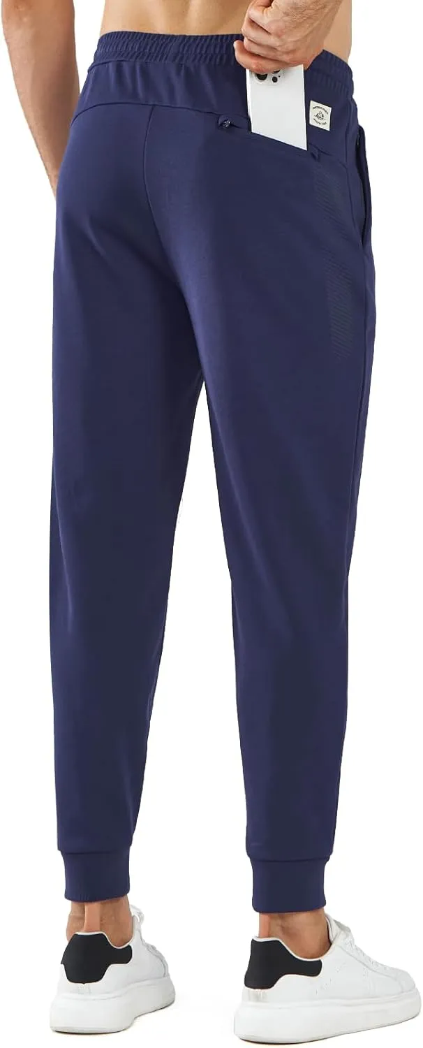 NORTHYARD Men's Cotton Athletic Jogger Sweatpants with Zipper Pockets Running Workout Gym Tapered Pants Comfy Lounge Pants