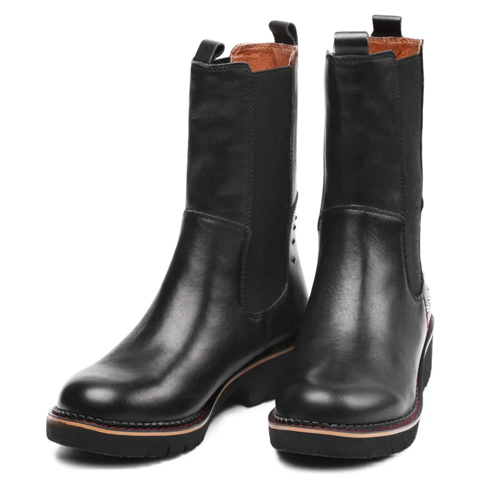 Pikolinos Vicar Calfskin Leather Women's Mid Calf Chelsea Boots