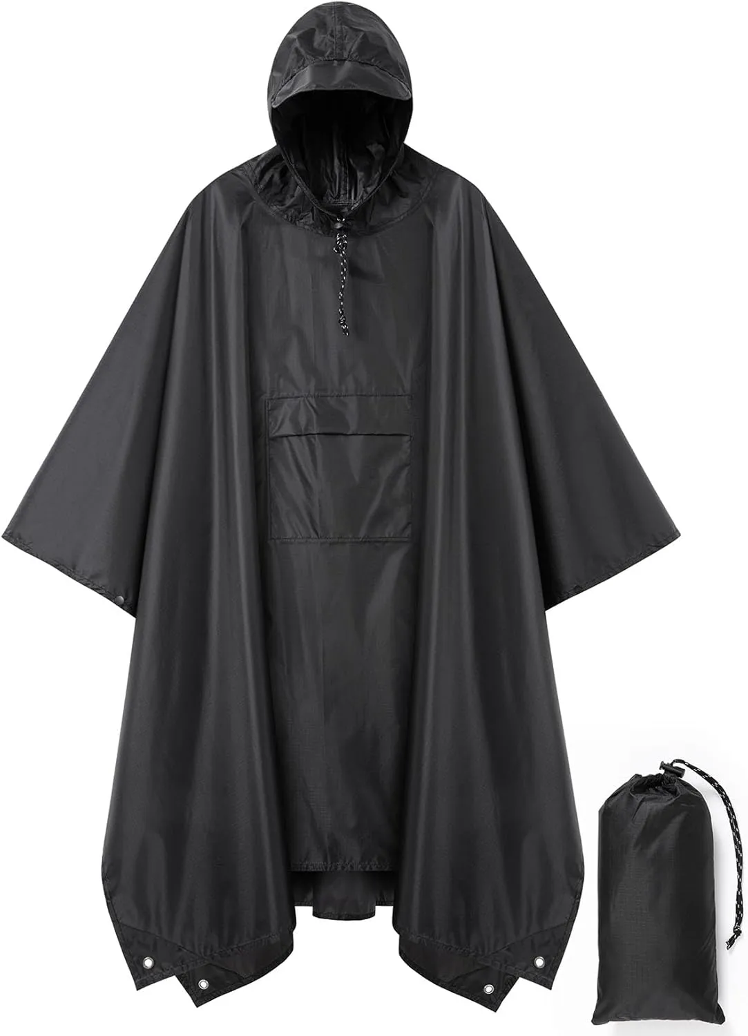 salamra Hooded Rain Poncho Waterproof Raincoat Jacket for Men/Women/Adults with Pocket