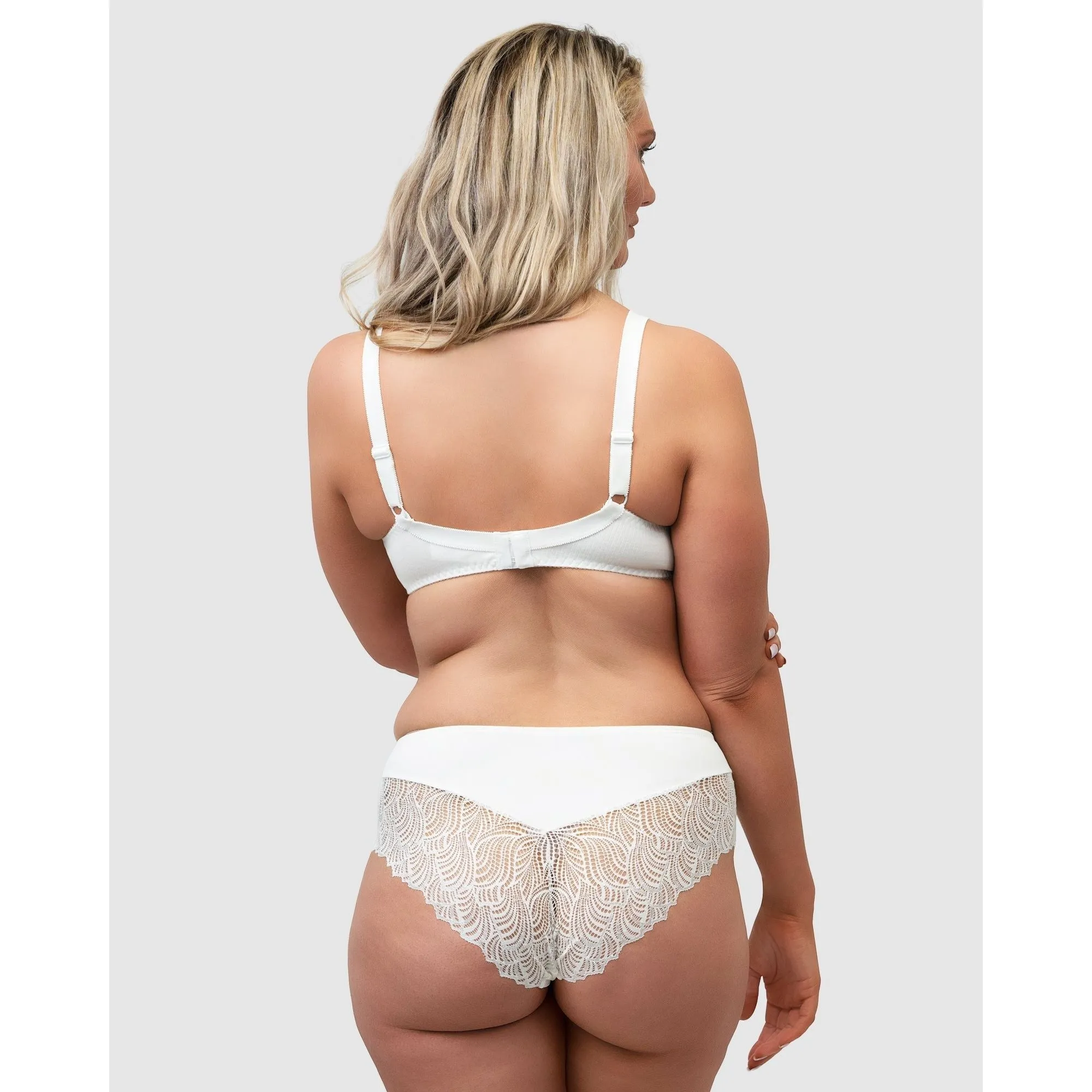 Side Smoothing Organic Cotton Wirefree Minimiser Bra-White