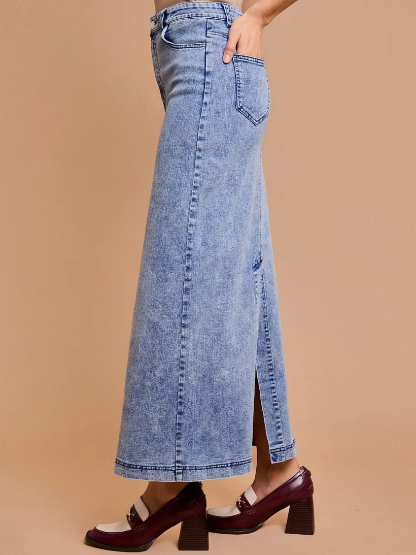 Slay The Day Flare Denim Long Skirt