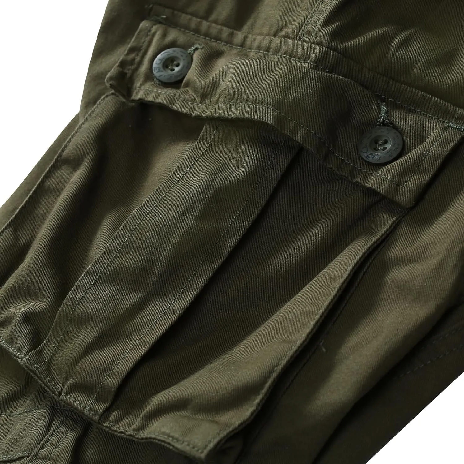 Sobrisah Mid Low Rise Cargo Pants for Men Youth Comfy Cotton Casual Streetwear Military Combat Work TrousersNo Belt
