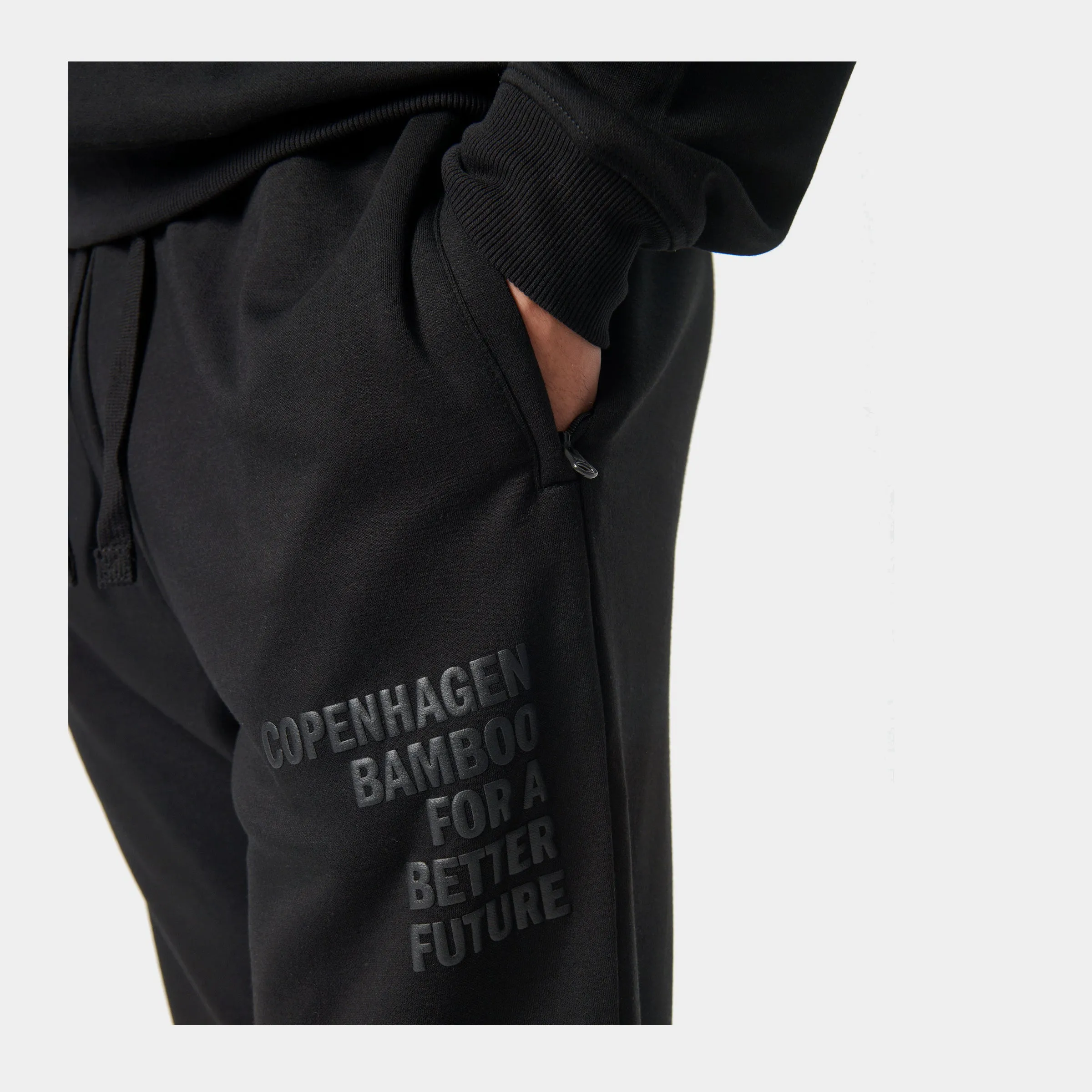 Sorte bambus sweatpants med logo
