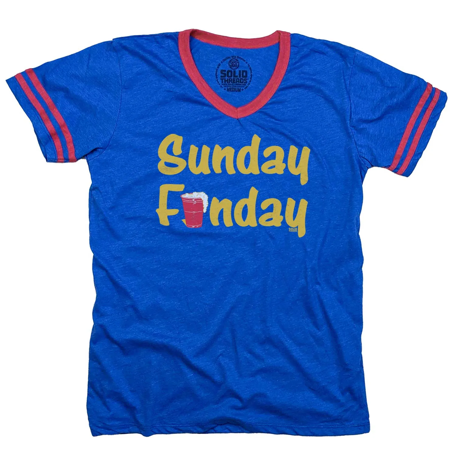 Sunday Funday Ringer V-Neck Tee