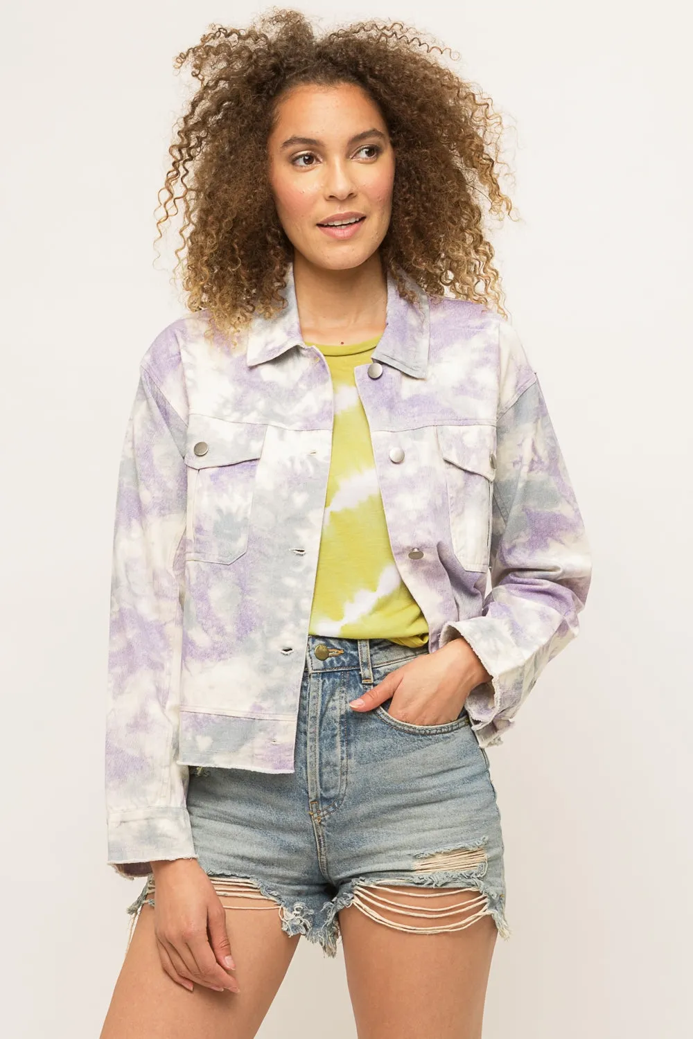Tie Dye Trucker Jacket - Lavender