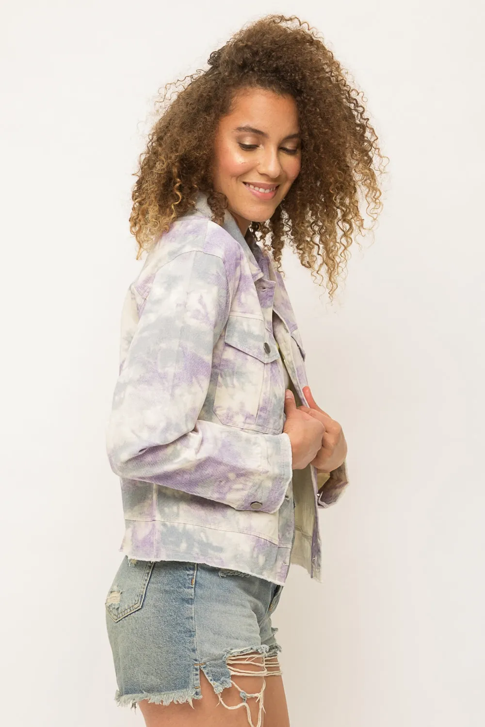 Tie Dye Trucker Jacket - Lavender
