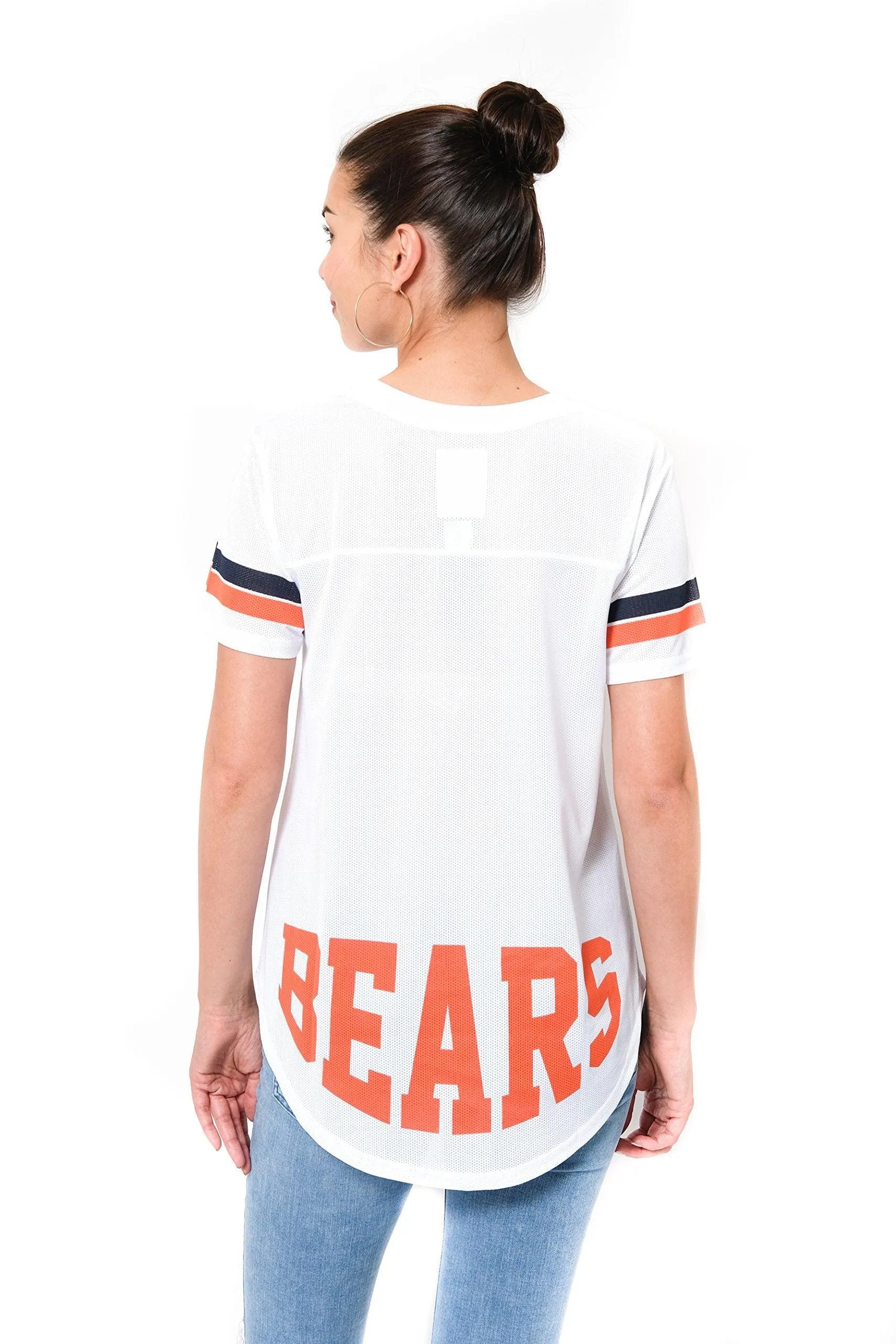Ultra Game NFL Chicago Bears Womens Soft Mesh Jersey Varsity Tee Shirt|Chicago Bears