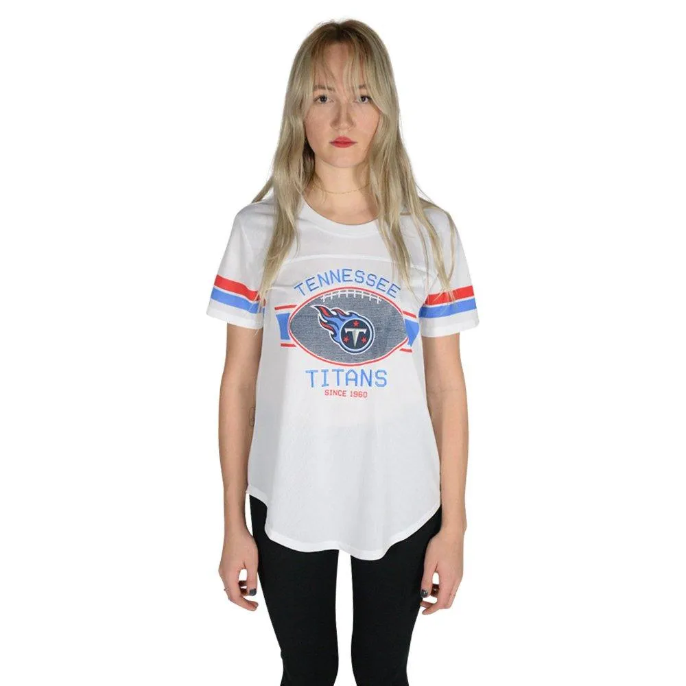 Ultra Game NFL Tennessee Titans Womens Soft Mesh Jersey Varsity Tee Shirt|Tennessee Titans