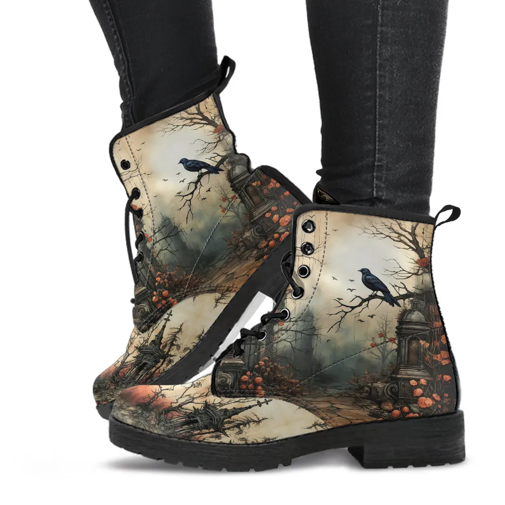 Victorian Gothic Garden Women's Vegan Leather Boots