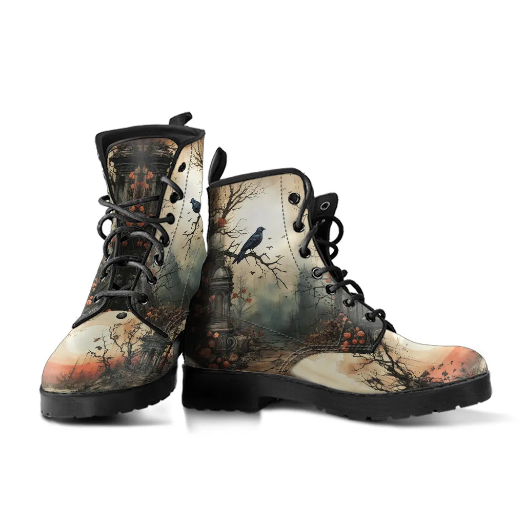 Victorian Gothic Garden Women's Vegan Leather Boots