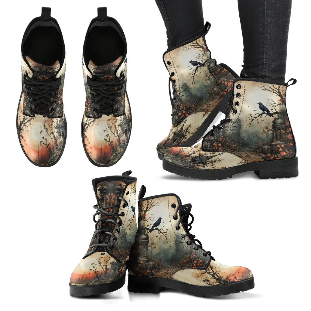 Victorian Gothic Garden Women's Vegan Leather Boots