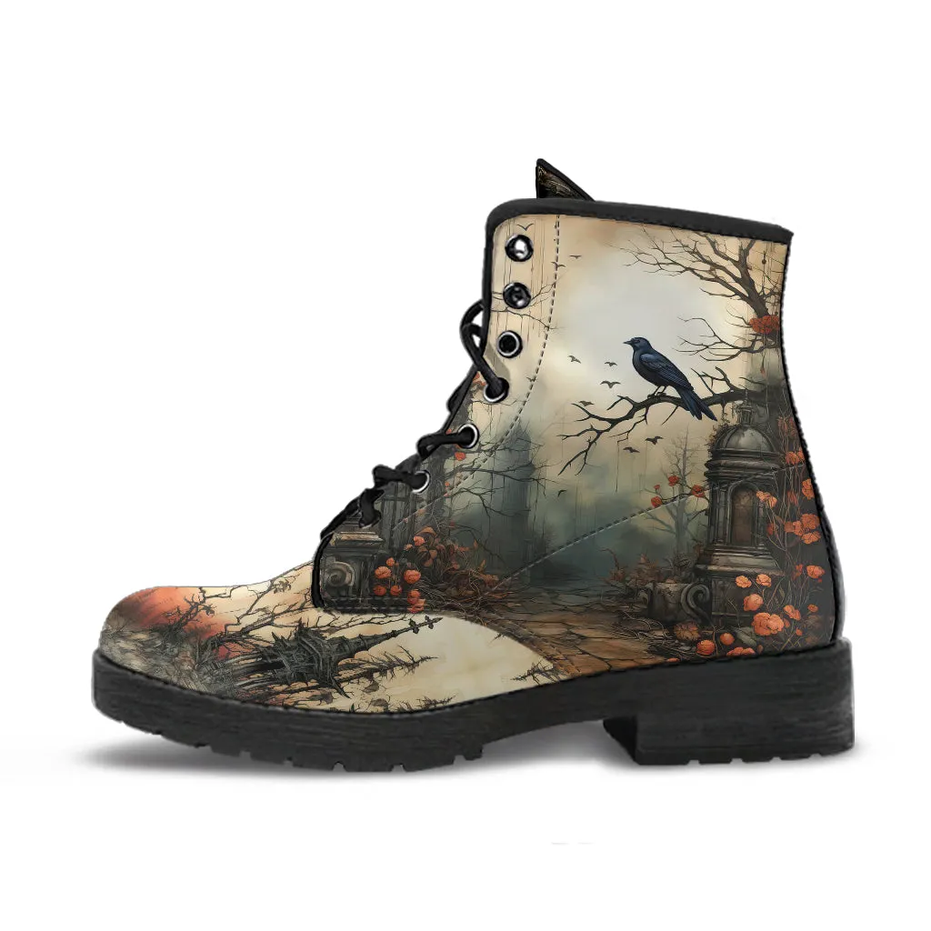 Victorian Gothic Garden Women's Vegan Leather Boots