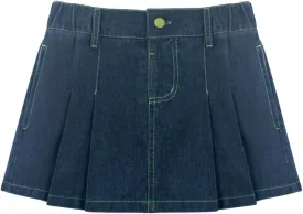 WELAKEN Jean Skirt for Girls Toddler & Kids II Girl's Elastic Waist A Line Mini Denim Skirts