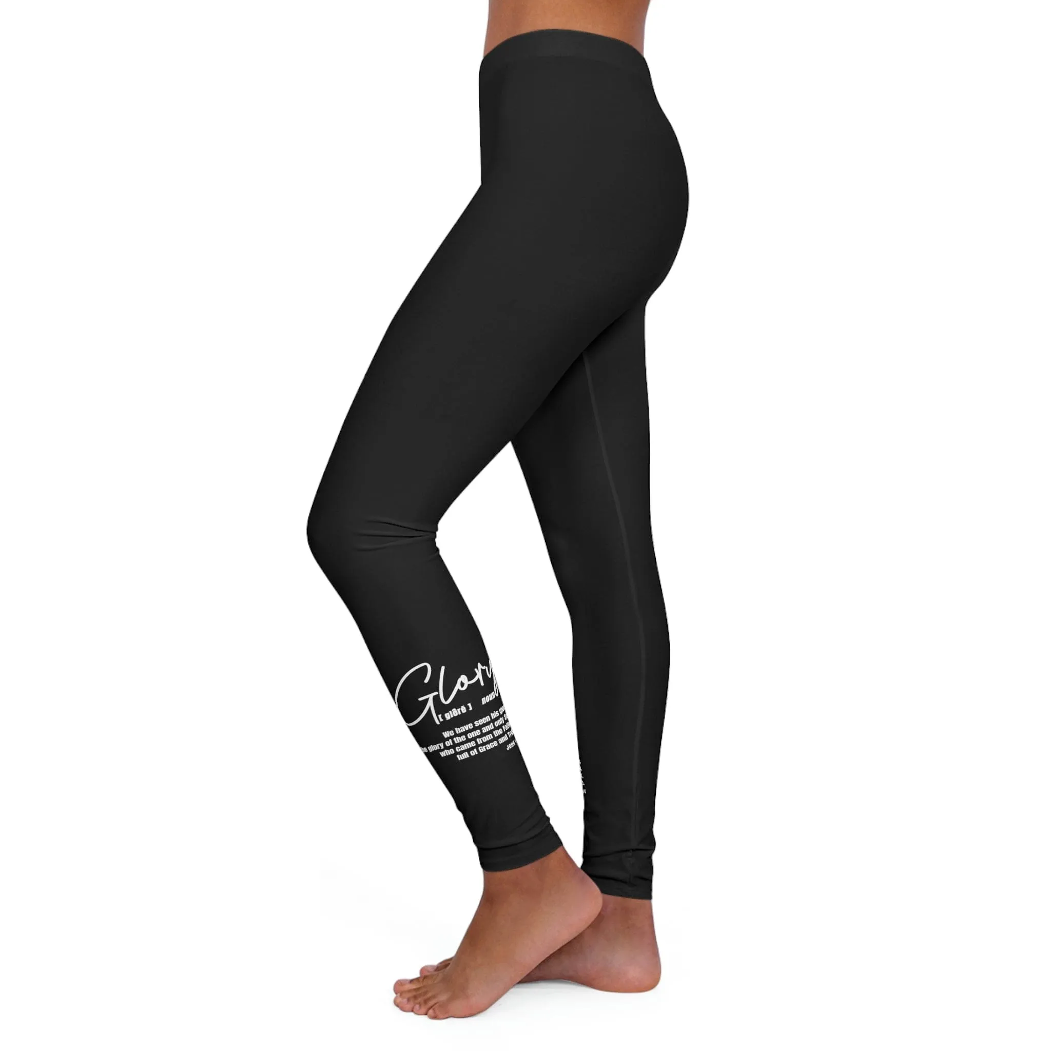 Womens Black Fitness Leggings - Glory Christian Inspiration