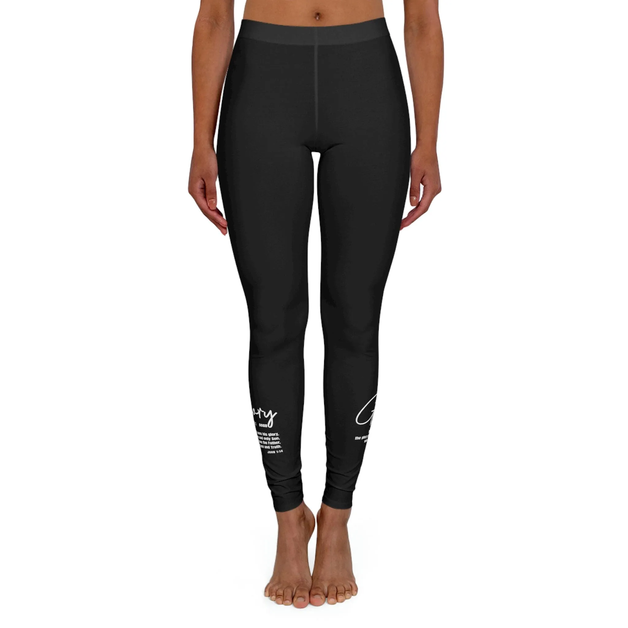 Womens Black Fitness Leggings - Glory Christian Inspiration