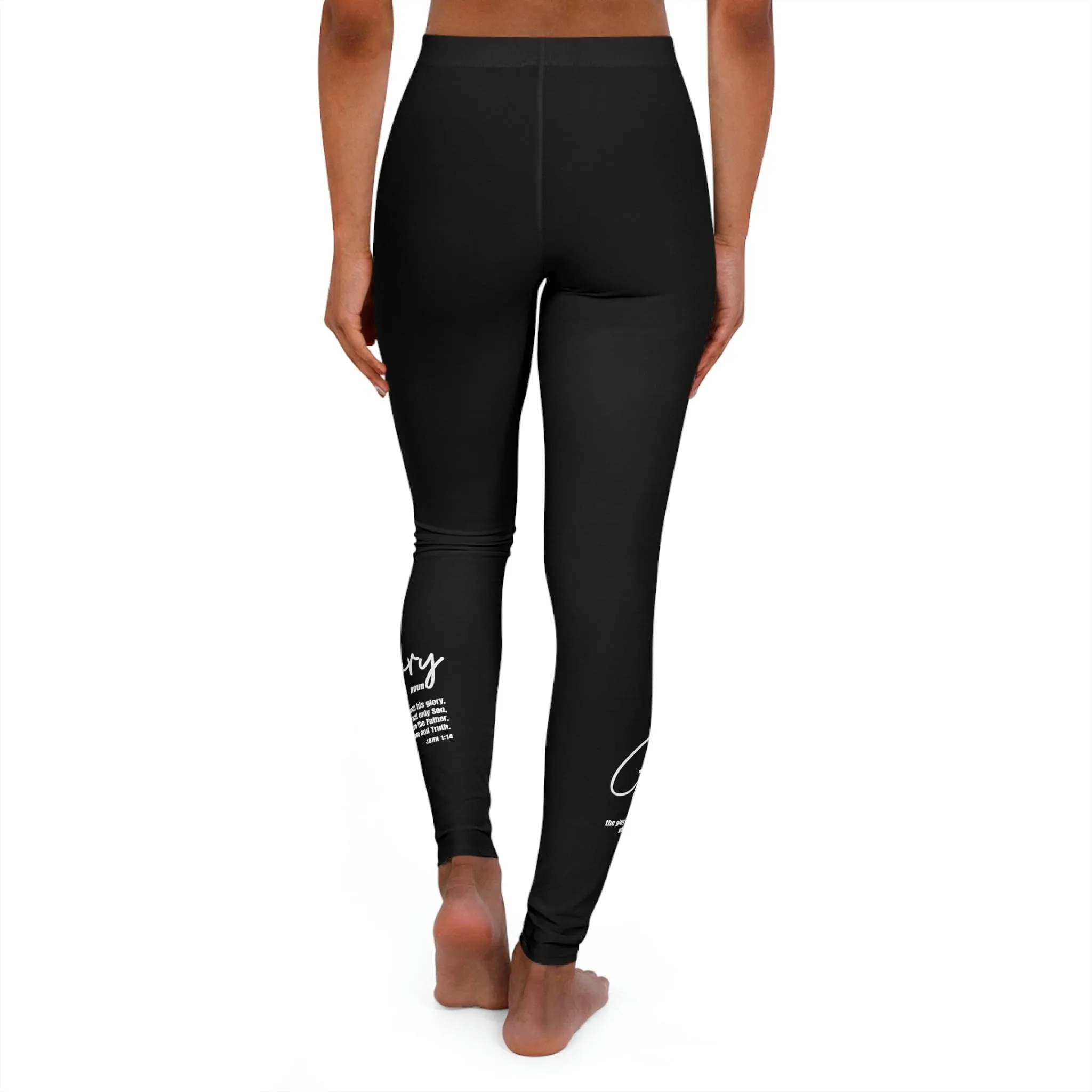 Womens Black Fitness Leggings - Glory Christian Inspiration