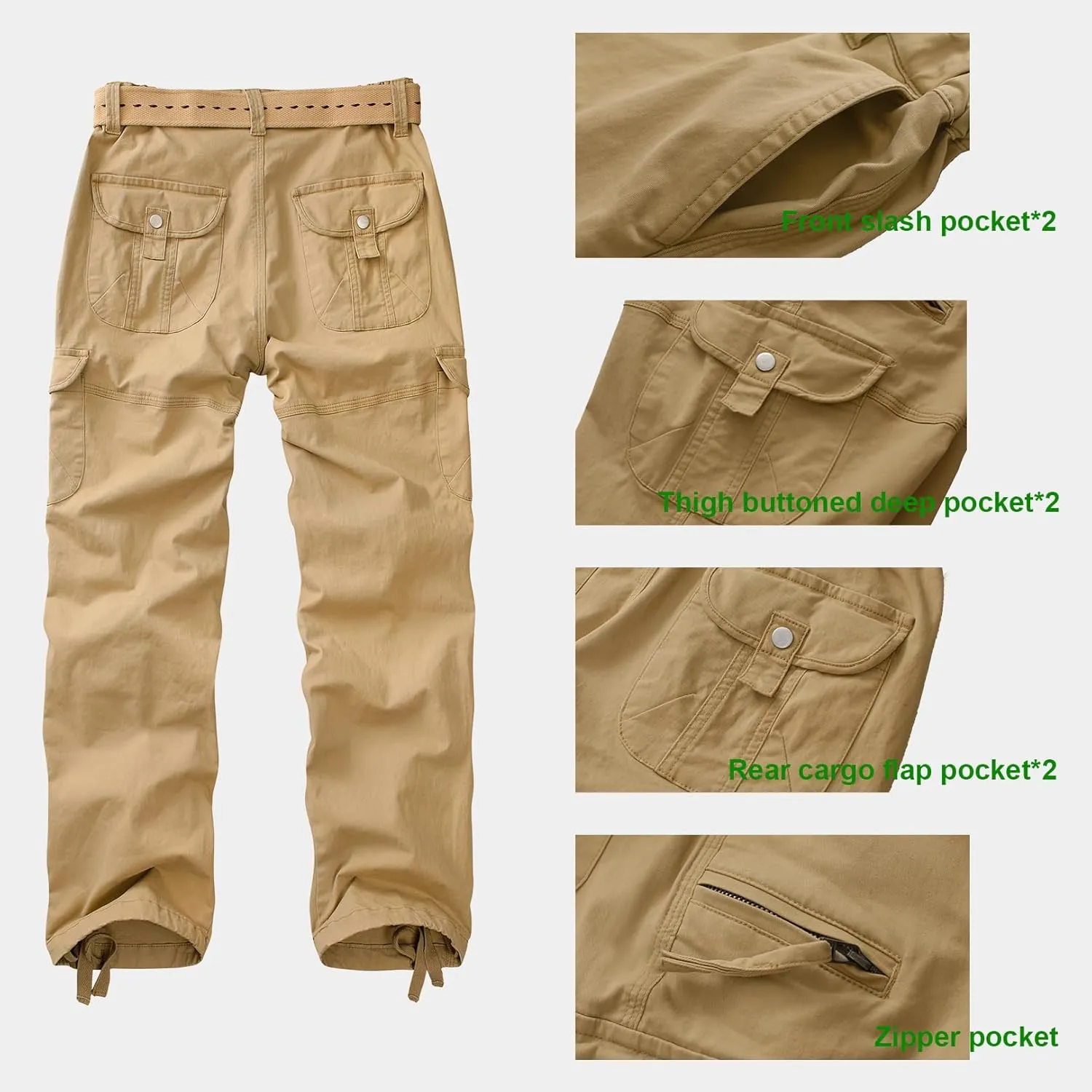 Women's Cargo Pants Casual Y2K Streetwear Cotton Summer Travel Work Hiking Pants with 7 Pockets Combat Tactical